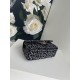 MINI FLAP BAG WITH TOP HANDLE AS2431 Cotton Tweed & Gold-Tone Metal Black P A