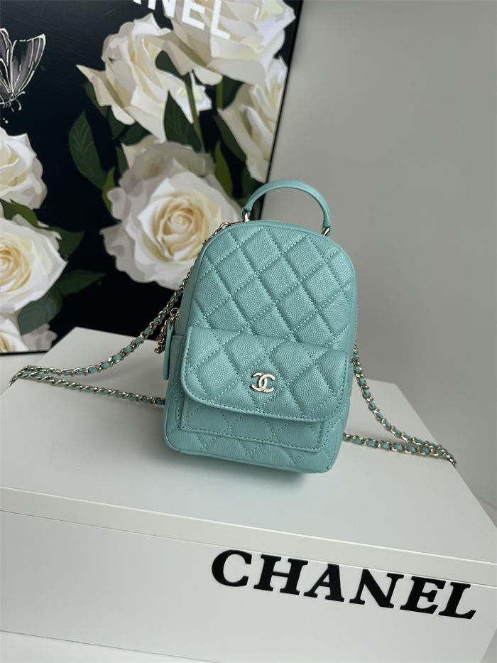 Chanel Mini Backpack Grained Calfskin Gold-Tone Metal AP3753 Mint High