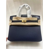 Hermes Birkin Touch 25/30cm Bag Togo and Crocodile Leather In Bleu Obscur WAX High