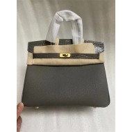 Hermes Birkin Touch 25/30cm Bag Togo and Crocodile Leather In Etain WAX High