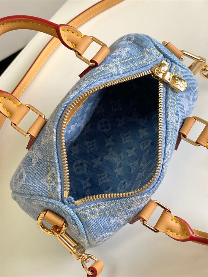 Louis Vuitton NANO SPEEDY Monogram Denim Sky Blue Denim M11212 High