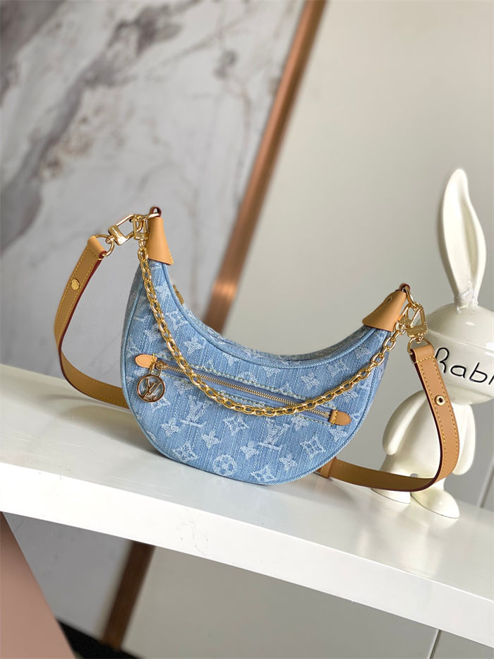 Louis Vuitton LOOP Handbag Monogram Denim Sky Blue Denim M24846 High