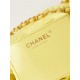 Chanel 22 MINI HANDBAG Canvas & Gold-Tone Metal Yellow AS3980 High