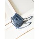 Chanel 22 MINI HANDBAG Washed Denim & Silver-Tone Metal Blue AS3980 High