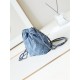 Chanel 22 MINI HANDBAG Washed Denim & Silver-Tone Metal Blue AS3980 High