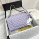 Medium CLASSIC HANDBAG Grained Calfskin Lilac Gold Metal A