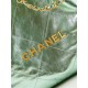 Chanel 22 MEDIUM HANDBAG Metallic Calfskin & Gold-Tone Metal AS3261 Green High