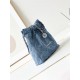 Chanel 22 SMALL HANDBAG Denim & Silver-Tone Metal AS3260 Blue High