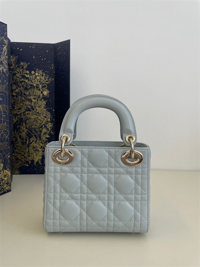 MINI LADY Dior BAG Cannage Lambskin Blue-Pale High