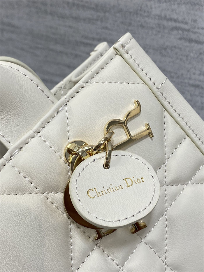 MINI Dior BOOK TOTE Macrocannage Calfskin Latte High