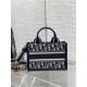 MINI Dior BOOK TOTE Dior Oblique Embroidery Blue With Strap High