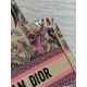 SMALL Dior BOOK TOTE Toile de Jouy Embroidery Sauvage Raffia High