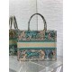 MEDIUM Dior BOOK TOTE Toile de Jouy Embroidery Sauvage Raffia High