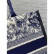 MEDIUM Dior BOOK TOTE Toile de Jouy Embroidery Blue High