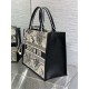 MEDIUM Dior BOOK TOTE Zodiac Embroidery and Black Calfskin High