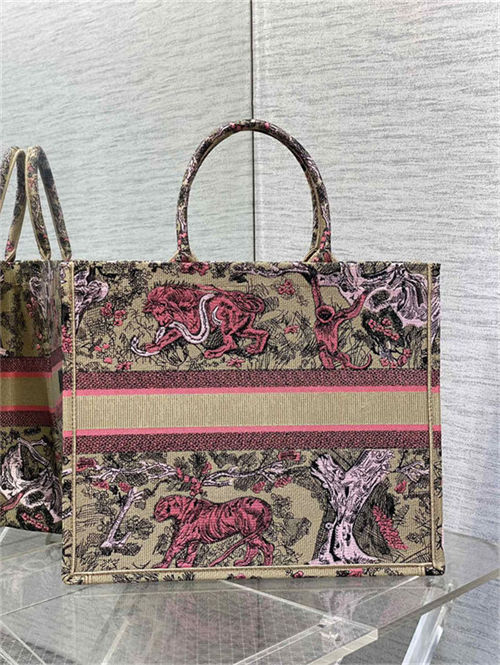 LARGE Dior BOOK TOTE Toile de Jouy Embroidery Sauvage High