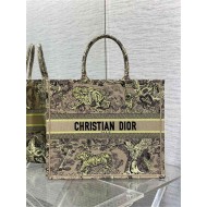 LARGE Dior BOOK TOTE Toile de Jouy Embroidery Sauvage High