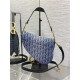 SADDLE BAG Dior Oblique Embroidery Blue Denim High