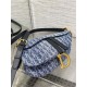 SADDLE BAG Dior Oblique Embroidery Blue Denim High