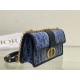 30 MONTAIGNE EAST-WEST BAG WITH CHAIN Dior Oblique Jacquard Blue Denim High