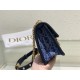 30 MONTAIGNE EAST-WEST BAG WITH CHAIN Dior Oblique Jacquard Blue Denim High