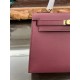 Hermes Kelly 25/28cm Sellier Bag Epsom Leather Silver/Gold Metal In Bordeaux High