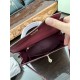 Hermes Kelly 25/28cm Sellier Bag Epsom Leather Silver/Gold Metal In Bordeaux High