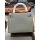 Hermes Kelly 25/28cm Sellier Bag Epsom Leather Silver/Gold Metal In Vert Amande High