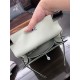 Hermes Kelly 25/28cm Sellier Bag Epsom Leather Silver/Gold Metal In Vert Fizz High