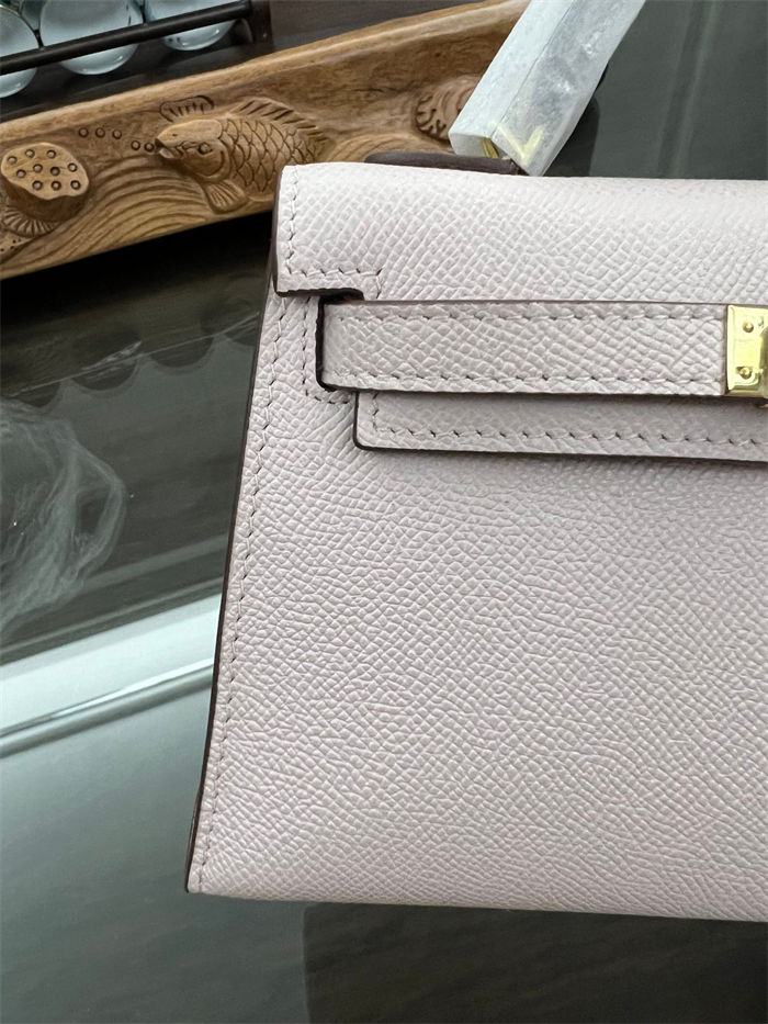 Hermes Kelly Mini II Bag Epsom Leather In Rose Sheherazade CTN High