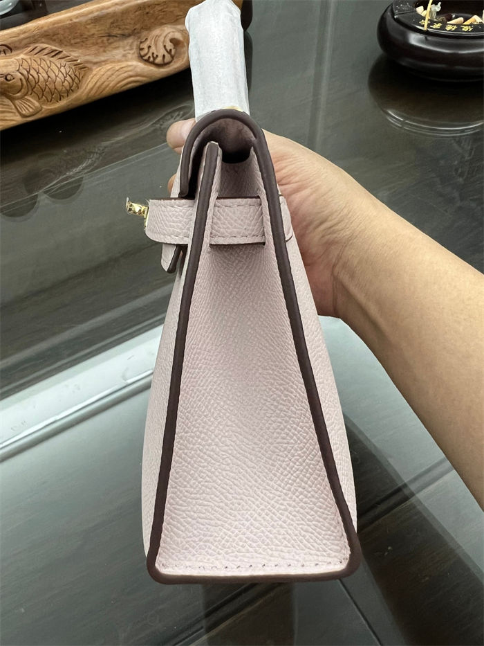 Hermes Kelly Mini II Bag Epsom Leather In Rose Sheherazade CTN High