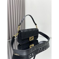 BAGUETTE canvas Laser Cut Strap bag Black High