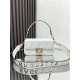 BAGUETTE canvas Laser Cut Strap bag White High