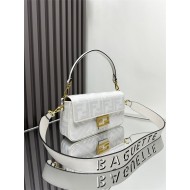 BAGUETTE canvas Laser Cut Strap bag White High