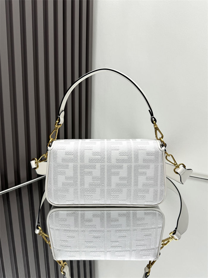 BAGUETTE canvas Laser Cut Strap bag White High