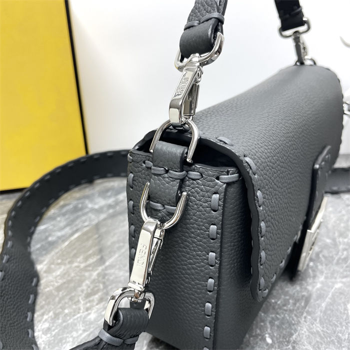 BAGUETTE Selleria bag with oversized topstitching Dark Grey High