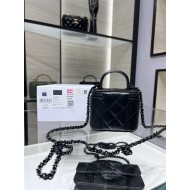 Chanel SMALL VANITY WITH CHAIN AP2198 Lambskin & Black-Tone Metal Black High