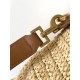 LE 37 in woven raffia and vegetable-tanned leather Bucket bag High