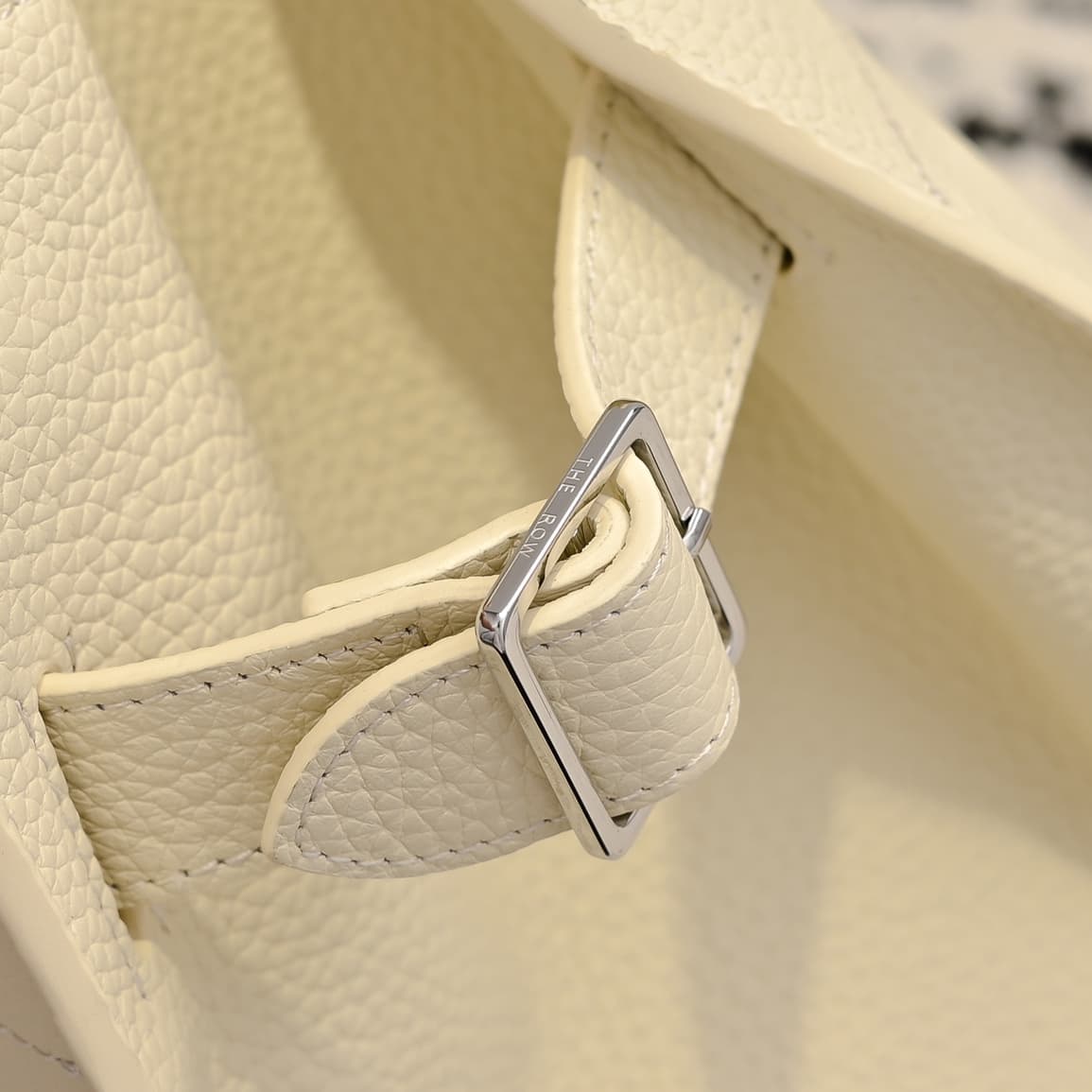 The Row Soft Margaux 11 Bag in Grained Calfskin White High