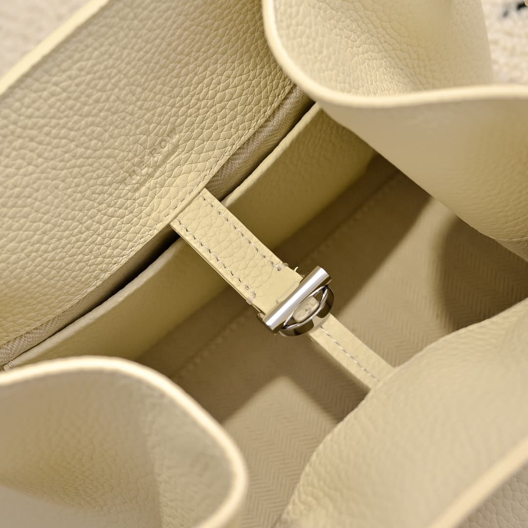 The Row Soft Margaux 11 Bag in Grained Calfskin White High