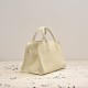 The Row Soft Margaux 11 Bag in Grained Calfskin White High