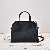 The Row Soft Margaux 12 Bag in Grained Calfskin Black High