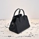 The Row Soft Margaux 12 Bag in Grained Calfskin Black High