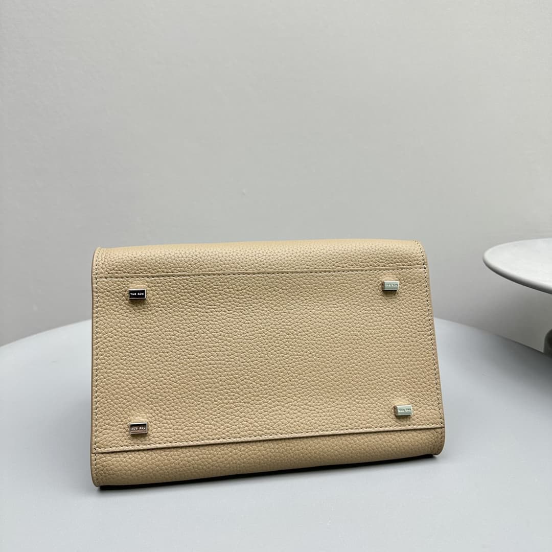 The Row Soft Margaux 13 Bag in Grained Calfskin Beige High