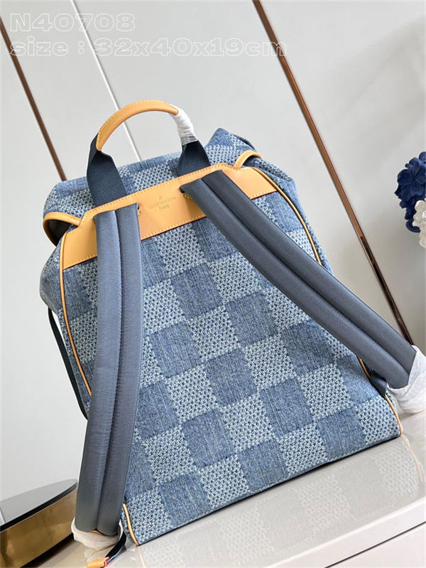 Louis Vuitton Montsouris Backpack Damier Denim 3D Canvas N40708 High