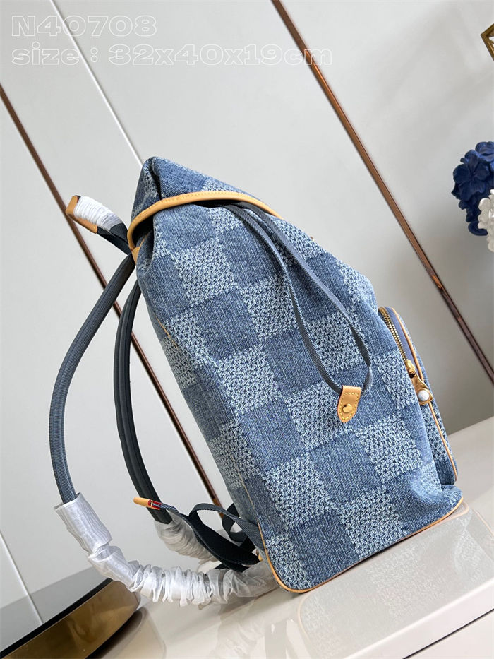 Louis Vuitton Montsouris Backpack Damier Denim 3D Canvas N40708 High