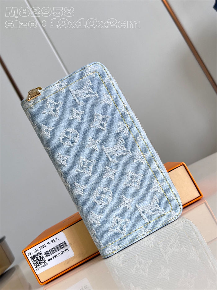 Louis Vuitton Zippy Wallet Monogram Denim M82958 High