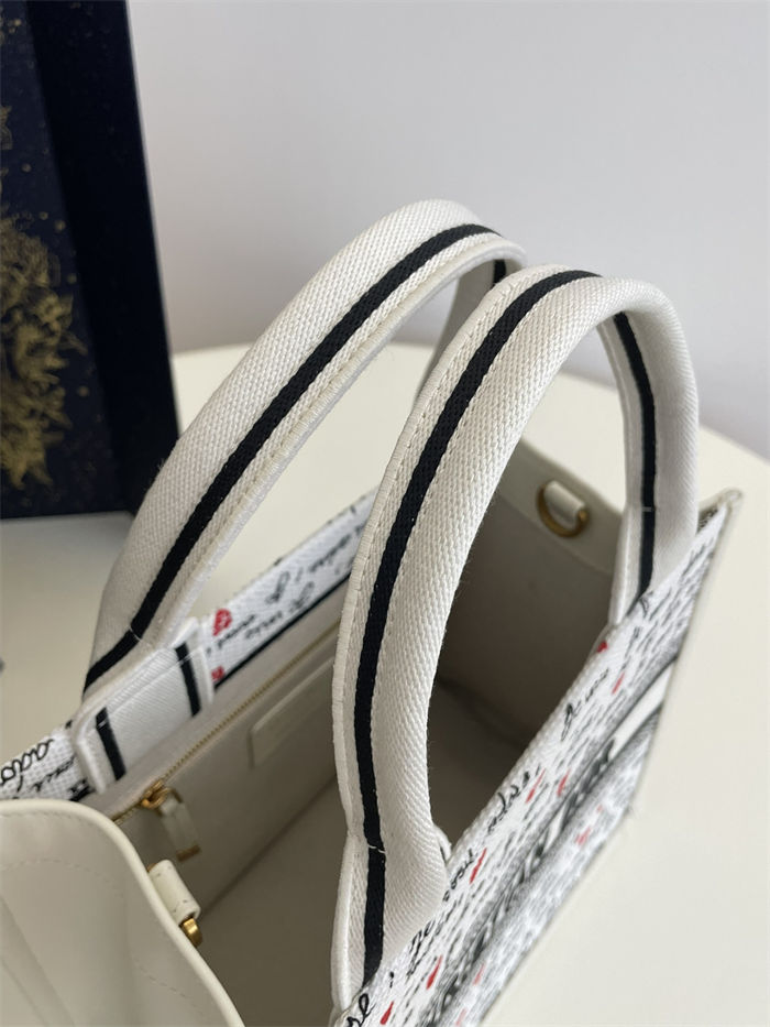 SMALL Dior BOOK TOTE Dioramour Je Vous Adore Embroidery With Strap High