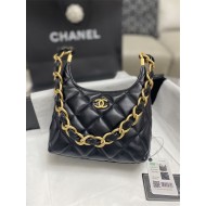 Chanel SMALL HOBO BAG AS4922 Shiny Lambskin & Gold Metal A