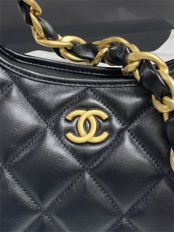 Chanel SMALL HOBO BAG AS4922 Shiny Lambskin & Gold Metal A